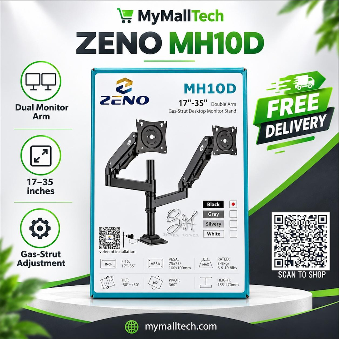 Zeno MH10D - Support de bureau double ecran 17 a 35 pouces